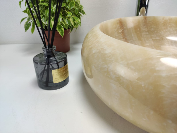 Накладная раковина из оникса Donut Yellow Small DO-01006 (45*45*13) фото