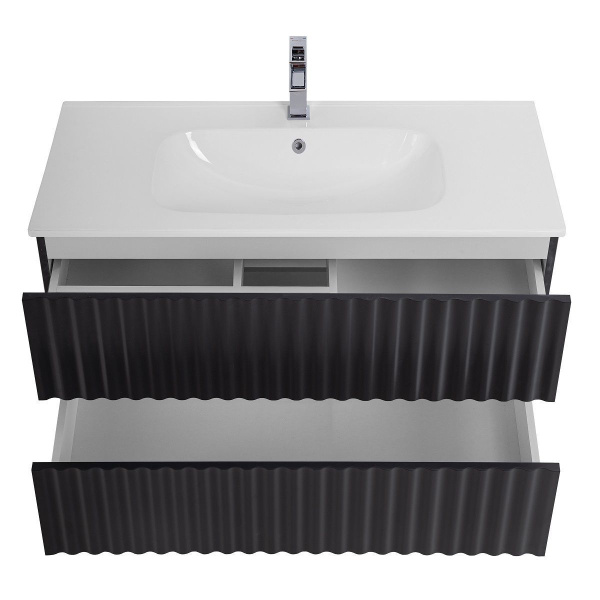 Тумба под раковину Art&Max Elegant AM-ELEGANT-1000-2C-SO-GM-LED серая матовая / с подсветкой фото