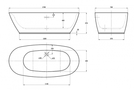 Акриловая ванна Vincea VBT-104 170х75 фото