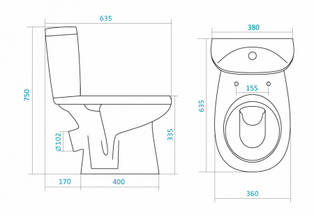 Унитаз напольный Santek Анимо 1.WH110032 с сиденьем фото