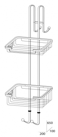 Штанга с полочками-решетками для душевой кабины FBS Ryna RYN 028 фото