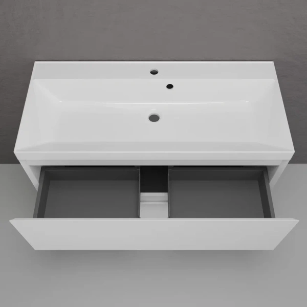 Тумба напольная под раковину Style line Манхэттен 100 ЛС-00002368 белая матовая фото