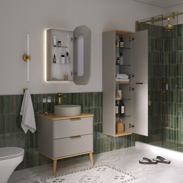 Зеркальный шкаф с подсветкой EQUIL Desert 45 szDSRT.LED45.R/L-25 амарок  фото