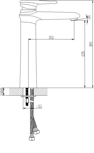 Высокий смеситель для раковины Lemark Status LM4409C фото