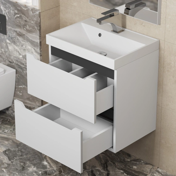 Тумба под раковину Uperwood Tanos 50 2930205149 белый/графит фото