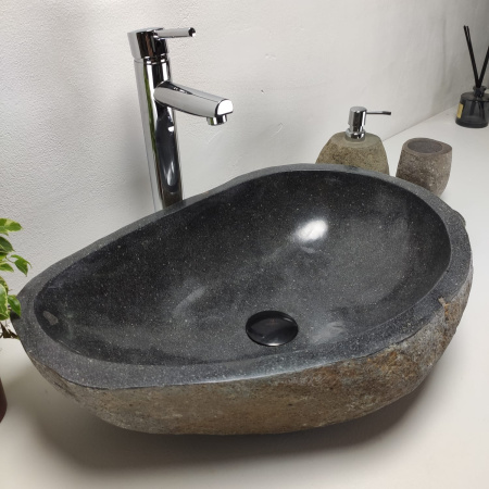 Накладная раковина из речного камня RS0891 (55*39*15) фото