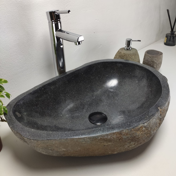 Накладная раковина из речного камня RS0891 (55*39*15) фото