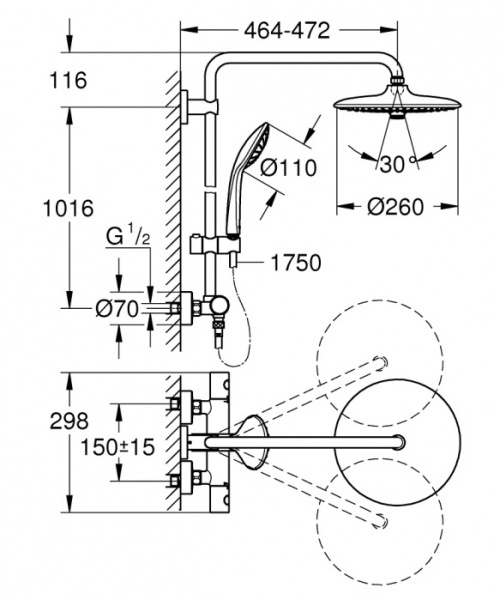 Душевая система (стойка) Grohe Euphoria System 27296002 фото