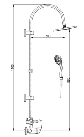 Душевая система Rav Slezak Missisipi MS081.5/3 Хром фото