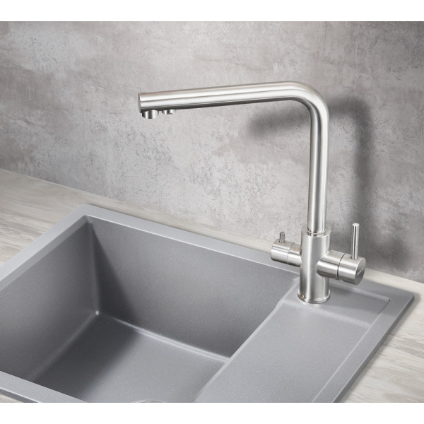 Смеситель для кухни под фильтр Milacio Ultra Bolvir MCU.553.SS нержавеющая сталь фото