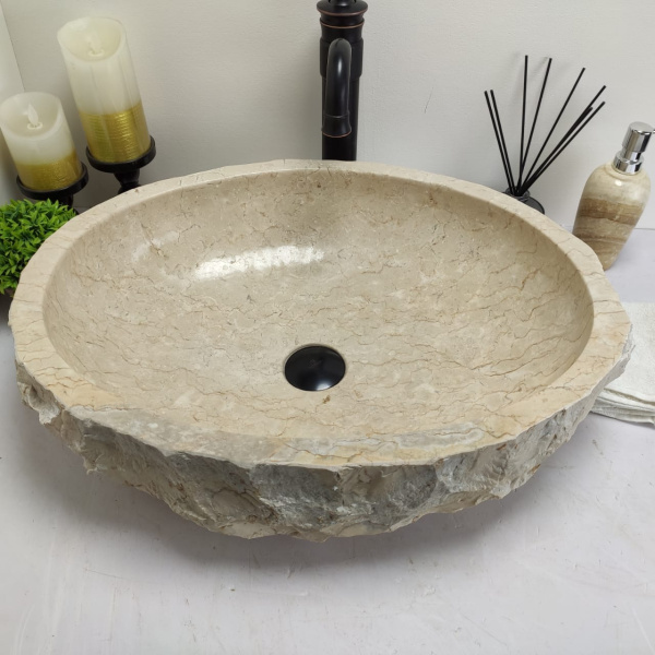 Накладная раковина из мрамора Erozy Cream EM-00456 (57*45*15см) фото