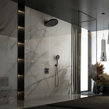 Душевая система скрытого монтажа с термостатом Vincea Inspire VSFW-3I21MT3MB черная матовая фото