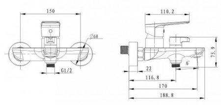 Смеситель для ванны с душем Kaiser Atrio 60022 фото