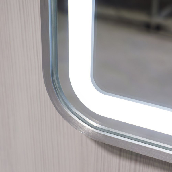 Зеркало с LED-подсветка, бесконтактный сенсор Comforty Ситара-60 00-00014167 серебрянное матовое фото
