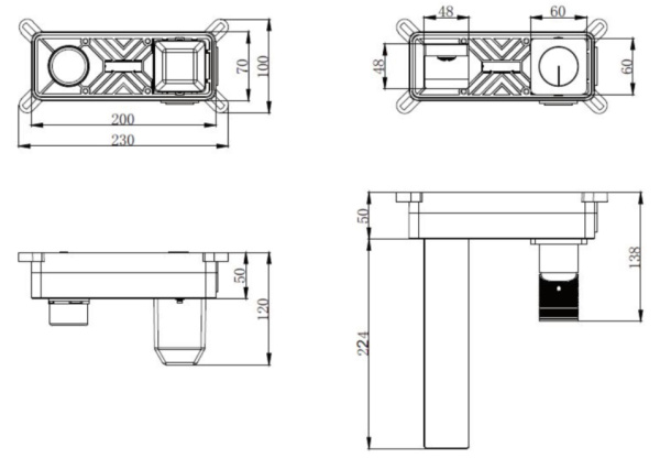 Настенный смеситель для раковины Vincea Domus VBFW-5DM01GM вороненая сталь фото