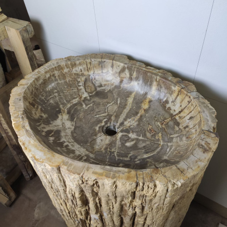 Раковина напольная из окаменелого дерева ODN-01499 (68*55*90) фото
