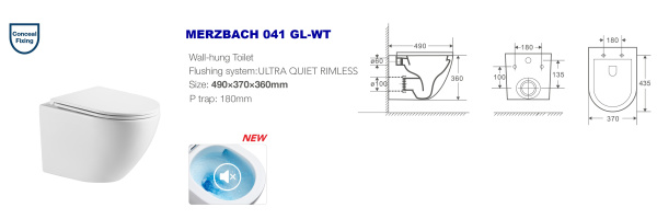 Подвесной унитаз безободковый WeltWasser Merzbach WW MERZBACH 041 GL-WT белый глянец фото