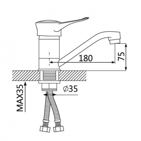 Смеситель для раковины Oute T30 T3003DB фото