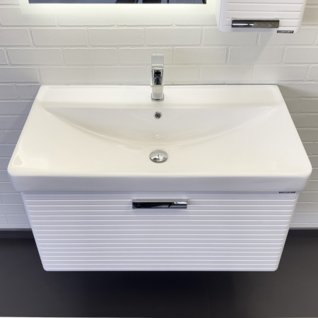 Тумба с раковиной Comfortу Танжер 90П 00-00019566CF белая матовая фото