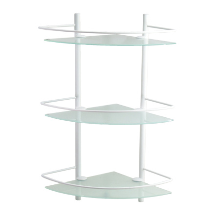 Полка стеклянная тройная угловая WasserKRAFT K-3133WHITE белая матовая фото