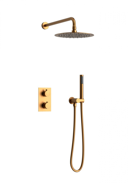Душевая система скрытого монтажа с термостатом AltroBagno Unione 040410BC матовая медь фото