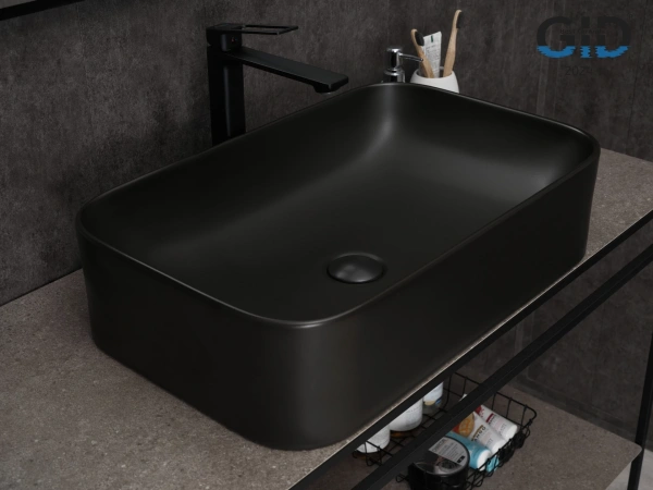 Накладная раковина GID Bm9599 53366 61x38 черная матовая фото