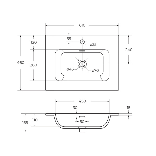 Раковина Cezares CZR-8073-60 60 см фото