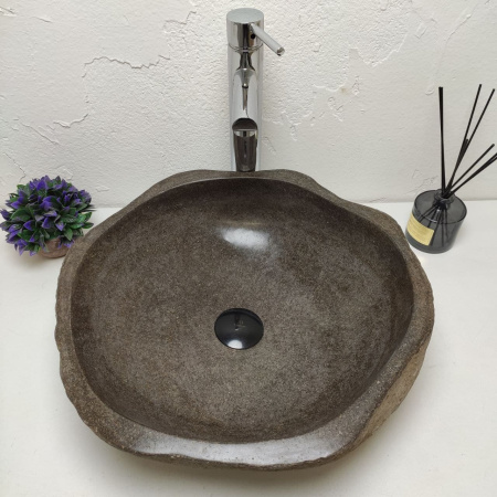 Накладная раковина из речного камня RS01197 (45*45*13) 40A фото