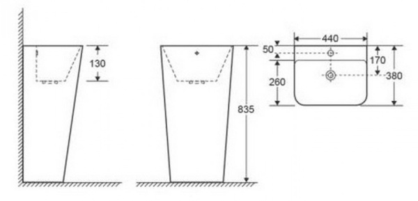 Раковина напольная CeramaLux N G-302 фото
