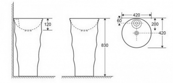 Раковина напольная CeramaLux N G-308 фото