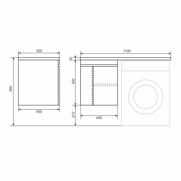 Тумба под стиральную машину Uperwood Magenta 5930205161 черная фото
