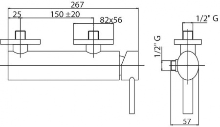 Смеситель для душа Cezares Over OVER-DM-01-Cr фото