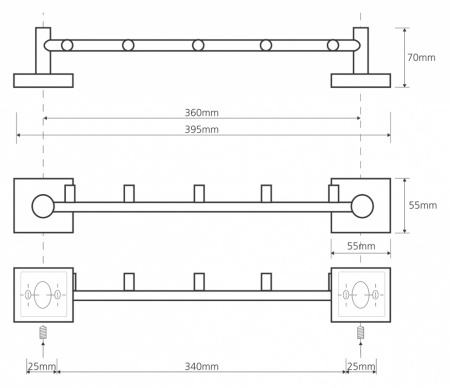 Планка с пятью крючками Bemeta Beta 132105112 фото