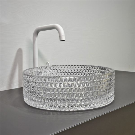 Накладная раковина из стекла Comforty GL01 00-00011840 36x36 прозрачная фото