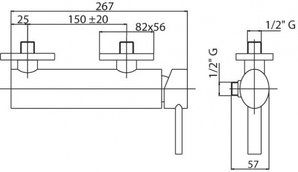 Смеситель для душа Cezares Over OVER-DM-01-Cr фото