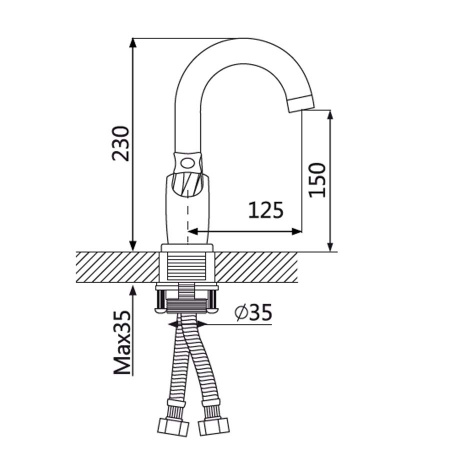 Смеситель для раковины двухвентильный Oute T59 T5901 фото