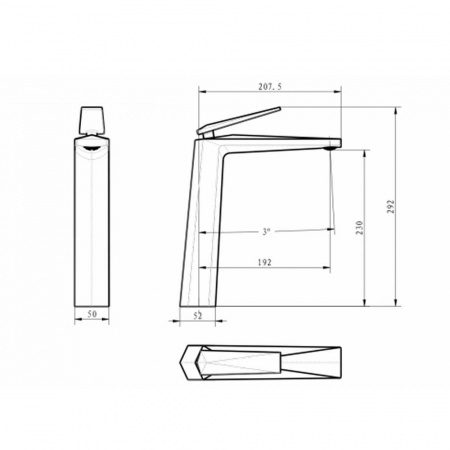 Высокий смеситель для раковины Boheme Venturo 382-W фото
