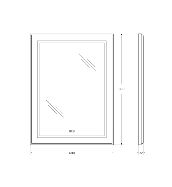Зеркало с подсветкой, сенсорным выключателем и подогревом BelBagno SPC-KRAFT-600-800-LED-TCH-WARM 60x80 сатин фото