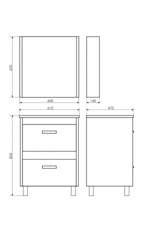 Зеркало-шкаф Comforty Тулуза-60 сосна лоредо фото