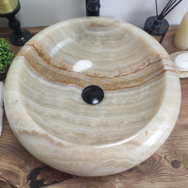 Накладная раковина из оникса Donut Green Medium DO-00172 (45*45*15см) фото