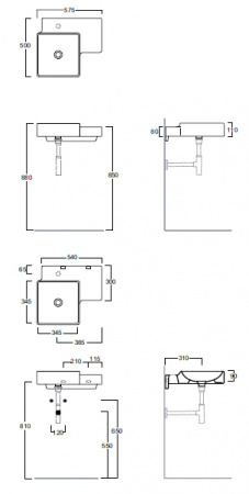 Подвесная раковина Simas Flow FL21bi 57 см фото