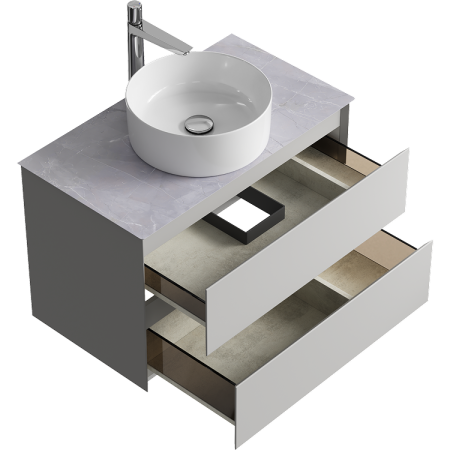 Тумба под накладную раковину Aqwella Geometria 80 GE01082ST серый туман фото