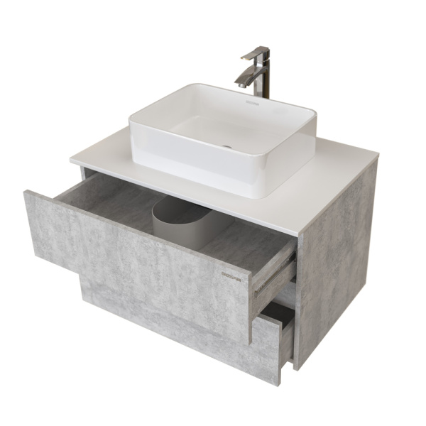 Тумба под раковину Grossman Эдванс 80 108010 цемент светлый фото