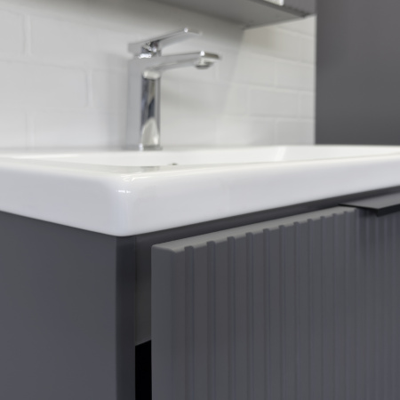 Тумба с раковиной Comforty Лима 70П2 00-00019212 антрацит фото