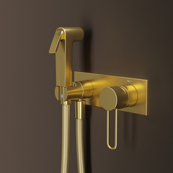 Гигиенический душ со смесителем Iddis Duna DUNMGV0i08 матовое золото фото