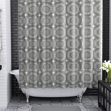 Текстильная шторка для ванной WasserKRAFT Salm SC-76101 фото