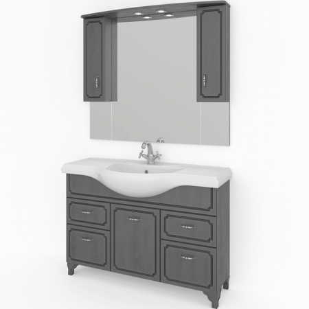 Зеркало-шкаф Kaksa Патина 004490 120 см серый с черным фото