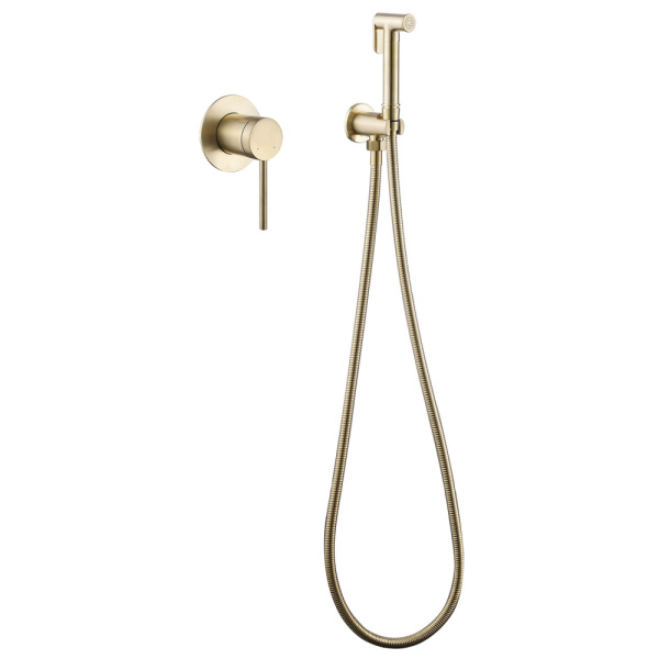 Гигиенический душ со смесителем Abber Emotion AF8825G золото матовое фото