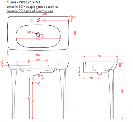 Подвесная раковина Artceram Civitas CIL002 01 00 bi*1 фото