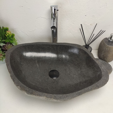 Накладная раковина из речного камня RS01390 (59*46*13) фото